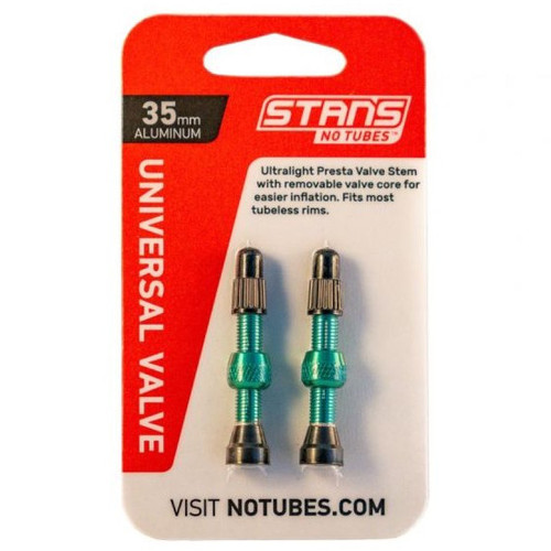 Stans NoTubes 35mm Aqua Universal Valve Stem Pair