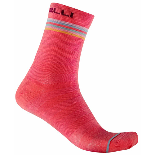 Castelli Go 15 Socks Womens Bordeaux/Brilliant Pink-White