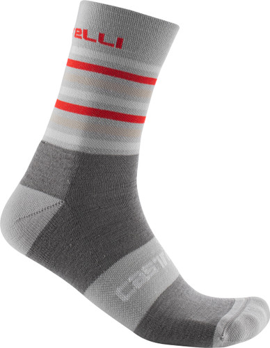 Castelli Gregge 15 Socks Travertine Gray/Nickel Gray