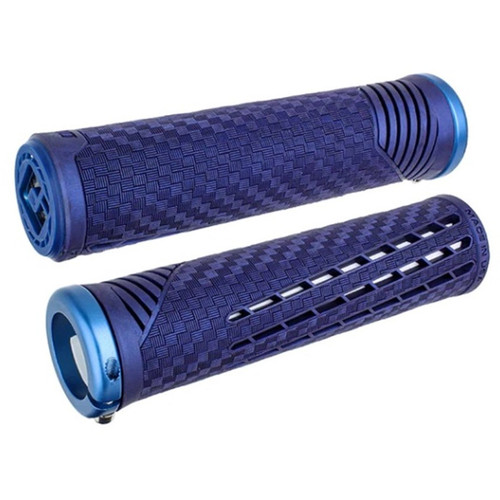 ODI MTB CF Lock-On Grip V2.1 135mm Sapphire/Blue W/Mt Blue Clp