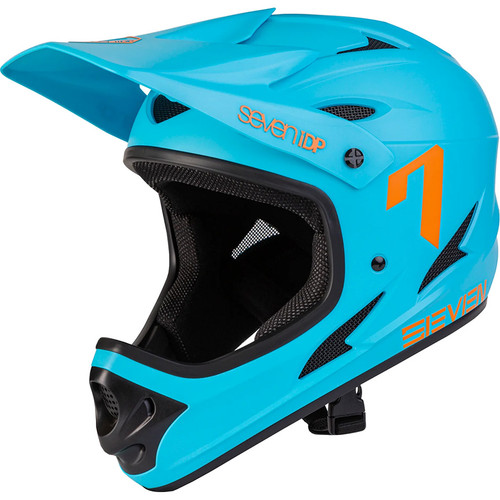 Seven iDP M1 Full Face Helmet Youth Light Blue/Orange