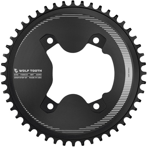 Wolf Tooth 110 BCD 4 Bolt Asymmetric Aero Chainring for GRX Cranks Drop-Stop ST