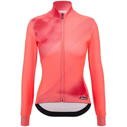 Santini Pure Dye Thermal LS Jersey Womens Granatina Pink