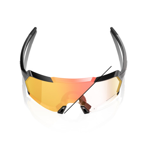 100% Korbin Gloss Metallic Black Orange Flash Mirror Photochromic
