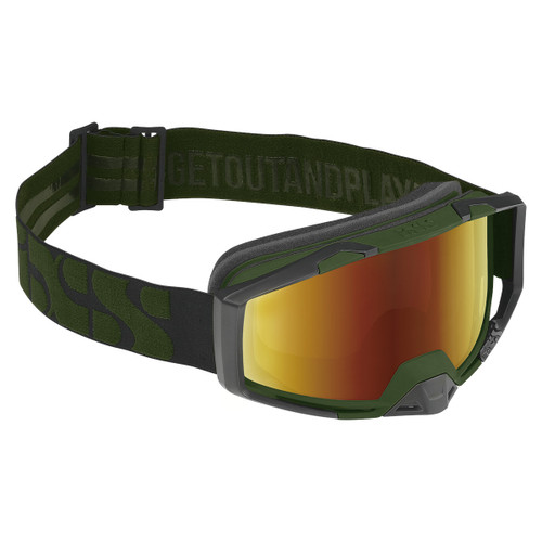 IXS Trigger Goggles Olive Frame Mirror Gold Lens