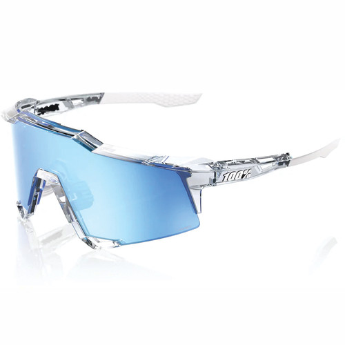 100% Speedcraft Sunglasses Polished Translucent Clear HiPER Blue