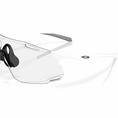 Oakley Cybr Dyno Matte White W/ Clear To Black Iridium Photochromic Lens
