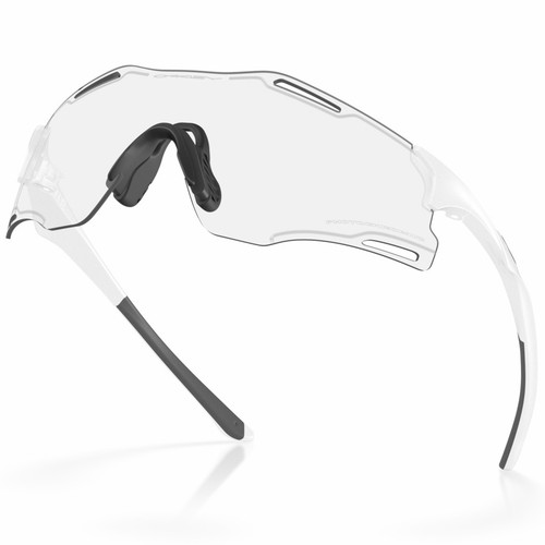 Oakley Cybr Zero Matte White W/ Clear To Black Iridium Photochromic Lens