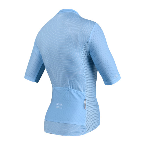 Caffeine and Cranks Cerulean Topo Jersey Womens