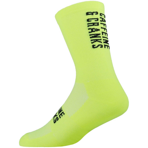 Caffeine and Cranks Socks Fluro Yellow
