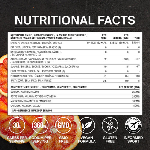 Styrkr Mix+ Blood Orange Dual-Carb & Electrolyte Drink Mix 555g