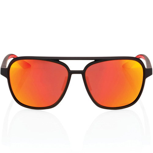 100% Kasia Sunglasses Soft Tact Black HiPER Red  Mirror