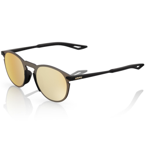 100% Legere Round Sunglasses Matte Black HiPER Gold 24K Mirror 100% Legere Round Sunglasses Matte Black HiPER Gold 24K Mirror