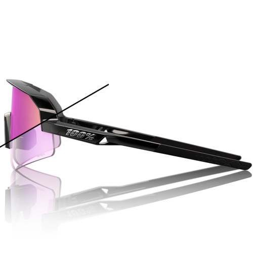 100% Slendale SL Sunglasses Gloss Black Purple Mirror Photochromic