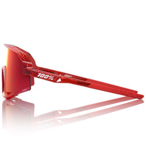 100% Slendale Sunglasses Campari Translucent Red HiPER Fire Red Mirror