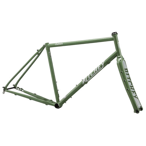 Green frame with green and white fork and white decals