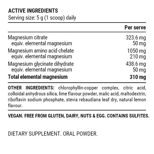 PILLAR Performance Triple Magnesium Recovery Powder Lemon Lime Jar 200g