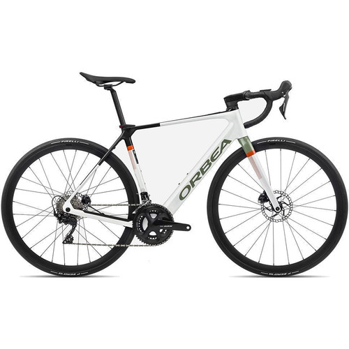 Orbea Gain M30 Electric Bike White Chic-Metallic Green Artichoke