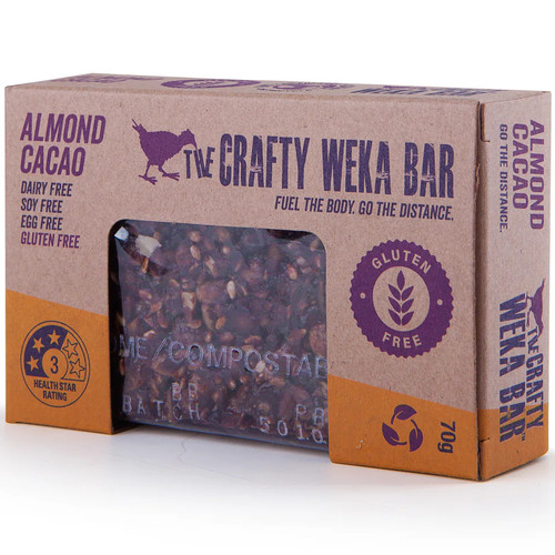 The Crafty Weka Bar Gluten Free Almond Cacao 70g The Crafty Weka Bar Gluten Free Almond Cacao 70g