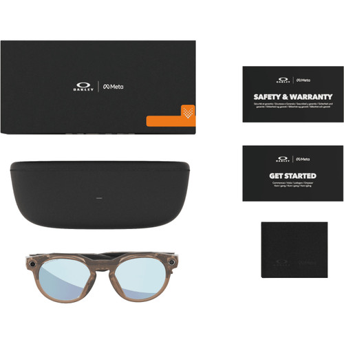 Oakley Meta HSTN Brown Smoke with Prizm Deep Water Polarised Lens