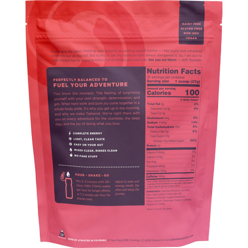 Tailwind Endurance Fuel 810g Raspberry (Caffeinated)