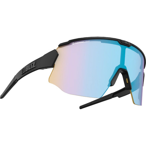 Bliz Breeze Nano Nordic Light Sunglasses Black/ Coral w Blue Multi Lens