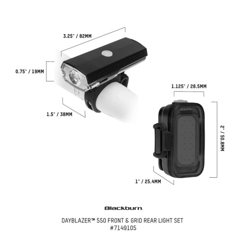 Blackburn Dayblazer 550 Front Grid Rear Light Set