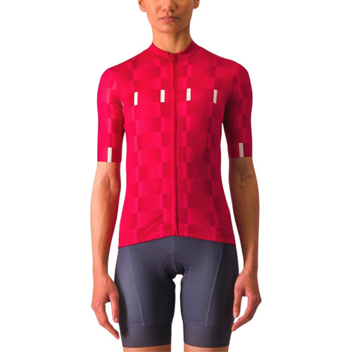 Castelli Dimensione Jersey Rich Red/Hibiscus-White