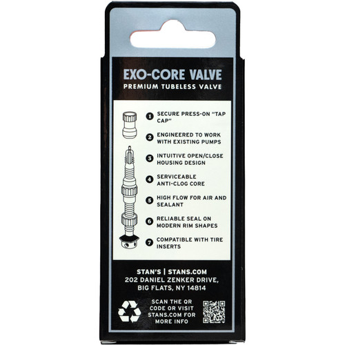 Stans NoTubes Exo-Core Tubeless Valves Black Extra Tall
