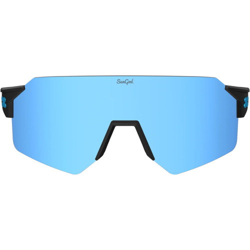 Sungod Airas Matte Black with Silver Blue Lens