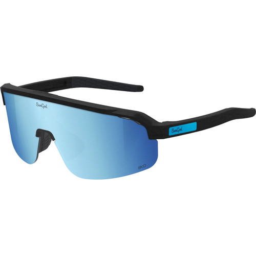 Sungod Forty2s Matte Black with Silver Blue Lens