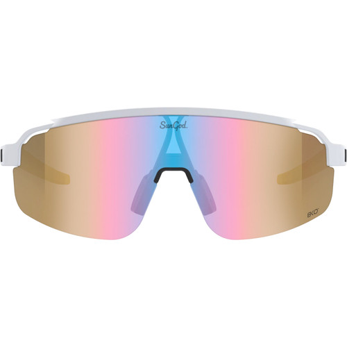 Sungod Forty2s Matte White with HV Iris Blue Lens