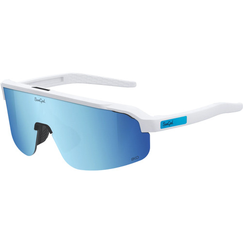 Sungod Forty2s Matte White with Silver Blue Lens