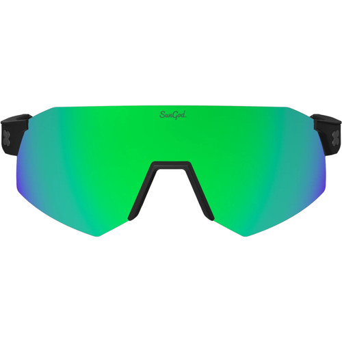 Sungod Ultras Matte Black with Green Lens
