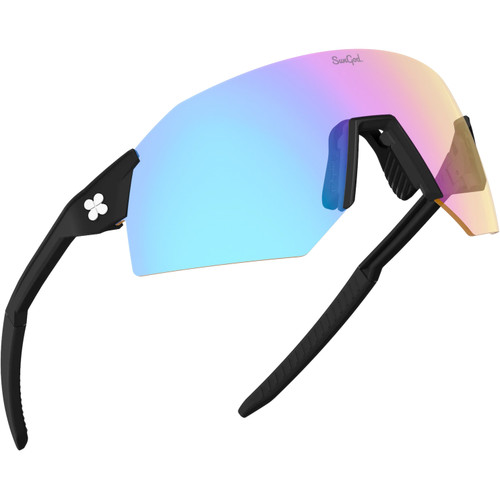 Sungod Ultras Matte Black with Iris HV Blue Lens