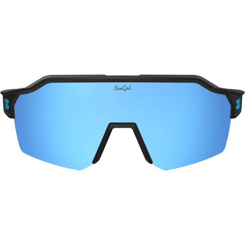 Sungod Velans Matte Black with Silver Blue Lens