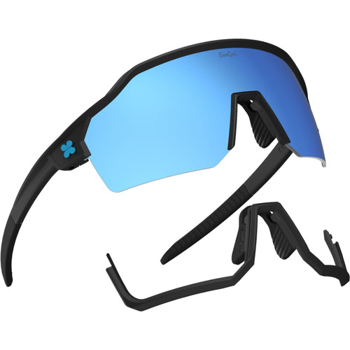 Sungod Velans Matte Black with Silver Blue Lens