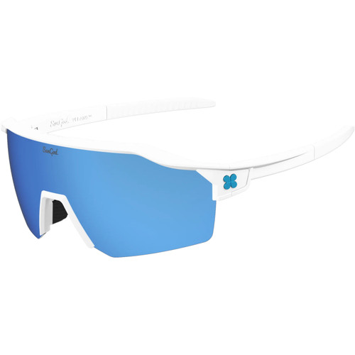 Sungod Velans Matte White with Silver Blue Lens