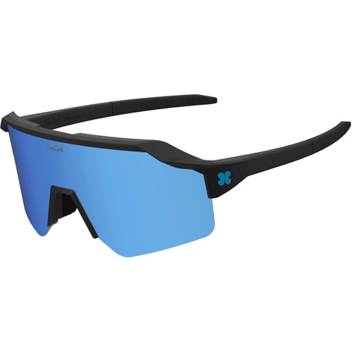 Sungod Vulcans Matte Black with Silver Blue Lens