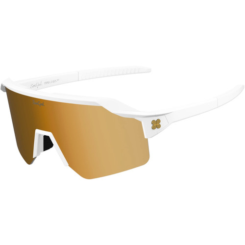Sungod Vulcans Matte White with Gold Lens