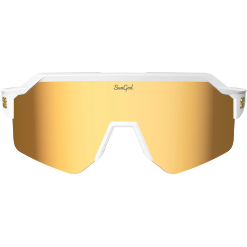 Sungod Vulcans Matte White with Gold Lens