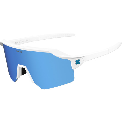 Sungod Vulcans Matte White with Silver Blue Lens