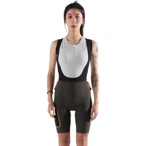 Soomom Womens Escape Trail Utility Bib Shorts Forest