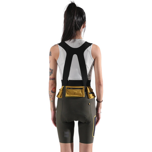 Soomom Womens Escape Trail Utility Bib Shorts Forest