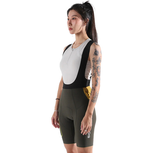 Soomom Womens Escape Trail Utility Bib Shorts Forest