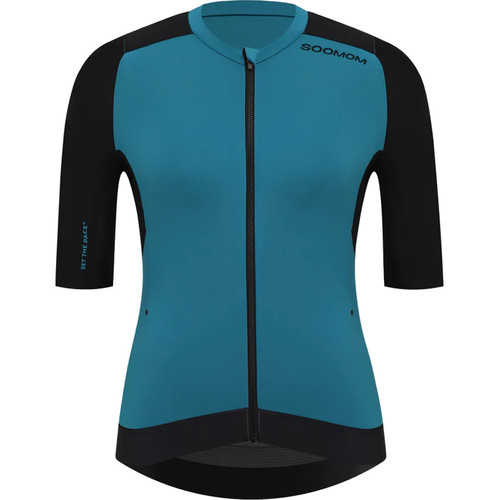 Soomom Womens Escape Trailblock Cycling Jersey Ocean Teal