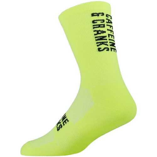 Caffeine and Cranks Socks Cranks Logo Fluro