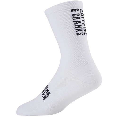 Caffeine and Cranks Socks Cranks Logo White
