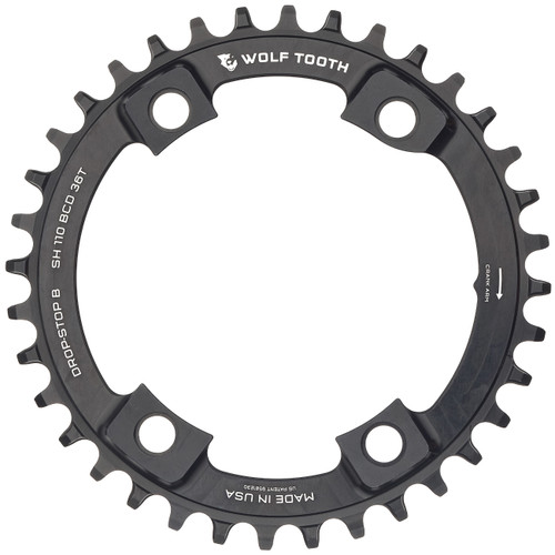 Wolf Tooth 110 BCD 4 Bolt Asymmetric Chainring For Shimano Drop-Stop B