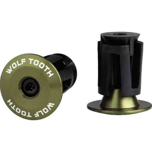 Wolf Tooth Alloy Bar End Plugs Olive